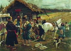 &laquo;Юрьев день&raquo;. С. В. Иванов. Картон, масло. 60 х 82. 1908 г.
